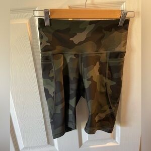 Green Camo Women's Running Shorts